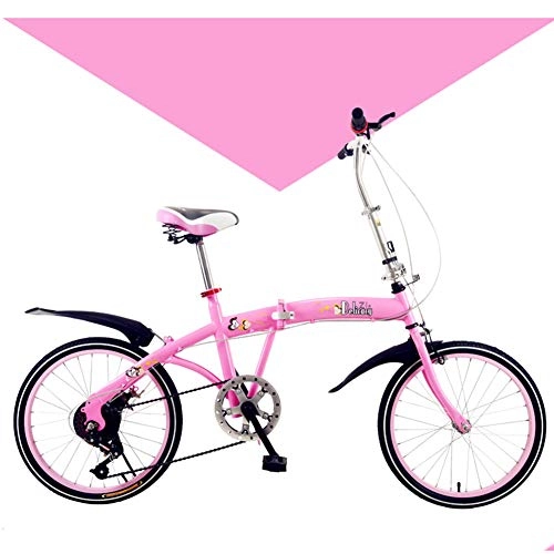 Bici pieghevoli : LETFF adulto pieghevole bici 50, 8 cm da uomo e da donna velocità bicicletta, rosa