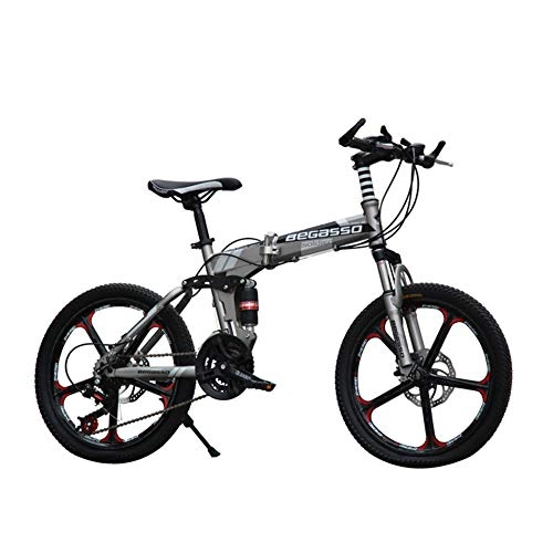 Bici pieghevoli : LETFF adulto pieghevole bicicletta 50, 8 cm velocità disco freno smorzamento mountain bike