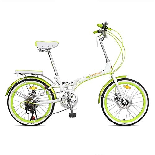 Bici pieghevoli : LETFF Bicicletta Pieghevole per Adulti da 20 Pollici, Ultra Leggera E Comoda Bici da Montagna Pieghevole Maschile E Femminile, Green