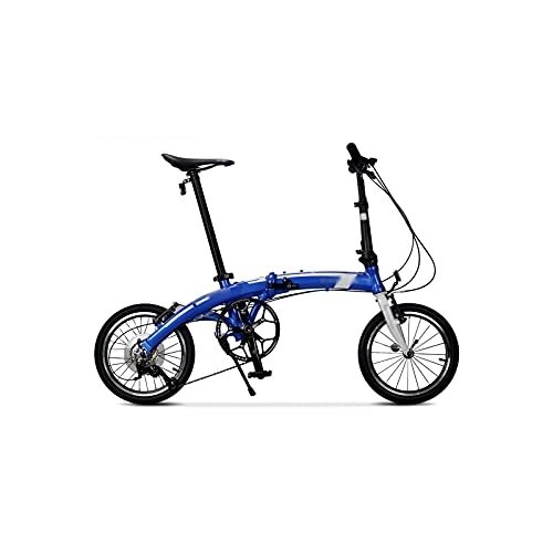 Bici pieghevoli : Liangsujian Bicicletta Pieghevole dahon Bici in Lega di Alluminio Cornice ricurva Fascio Portatile all'aperto (Color : Blue)