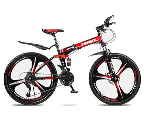 Bici pieghevoli : MUYU Mountain Bike 21 velocità (24 velocità, 27 velocità) Doppio Disco Bicicletta Mountainbike, Red, 27speed