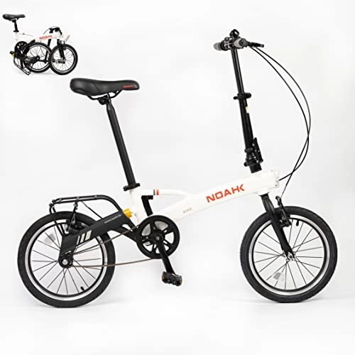 Bici pieghevoli : olotos NOAHK - Bicicletta pieghevole da 9, 7 kg, telaio in alluminio, pieghevole da 16 pollici con sistema Quick Fold, bicicletta pieghevole a velocità singola