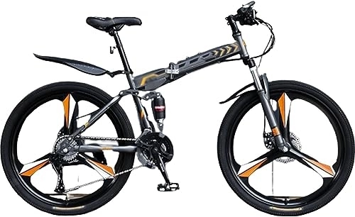Bici pieghevoli : PASPRT Mountain Bike - Ingranaggi regolabili, Installazione rapida, Bicicletta pieghevole per tutti i terreni, Ergonomia confortevole, Freni a doppio disco, 100 kg di carico