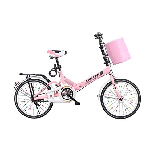 Bici pieghevoli : Piccola Bici Bike Bicicletta Pieghevole Universale della Bicicletta Bici Adulta della Bici della Strada dei Bambini Bici Leggera della Bicicletta 16 Pollici Ciclismo all'aperto (Color : Pink)