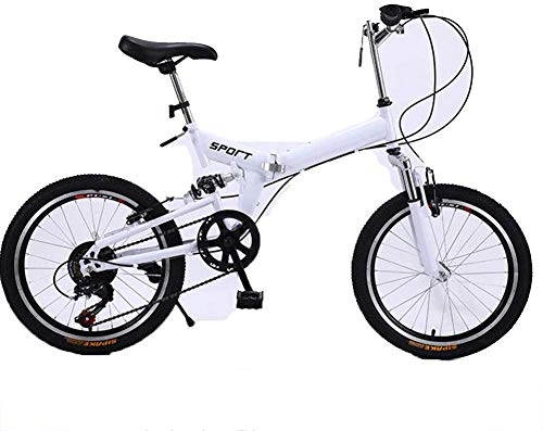 Bici pieghevoli : Pkfinrd 20-inch Pieghevole velocità Biciclette - for Adulti Bicicletta Pieghevole - Installazione Libera Pieghevole velocità Mountain Bike for Adulti Automobile, Blu (Color : White)