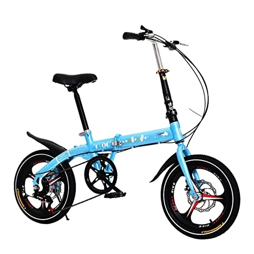Bici pieghevoli : POKENE Mountain bike pieghevole 16INCH per adulti, biciclette pieghevoli in acciaio ad alto tenore di carbonio, ruota integrata, peso leggero, D