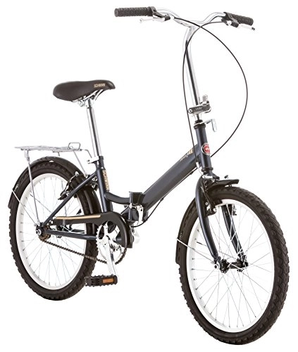 Bici pieghevoli : Schwinn Bicicletta Pieghevole per Adulti con Anello e Cerniera, Unisex, Grigio, 20 inch / Medium