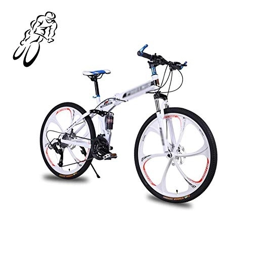 Bici pieghevoli : STRTG Bici MTB Folding, Piegabile Città Bici, Unisex Mountain Bike, 26 Pollici 24 * 27 velocità AdultobiciclettaTrasportabile Bicicletta Pieghevole