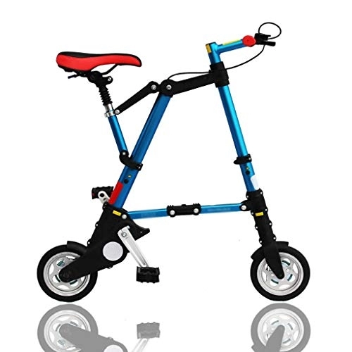 Bici pieghevoli : Unisex Adulto Folding Bicicletta 18 bici pollici ad alta acciaio al carbonio hardtail Bike, biciclette Con Sospensione anteriore sedile regolabile, blu assorbimento di scossa Version Bicicletta Pieghe