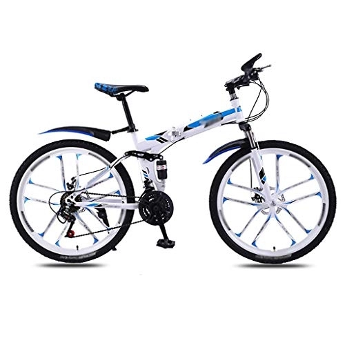 Bici pieghevoli : Unisex Adulto Folding Bicicletta Pieghevoli for Adulti variabile e Femminile della Bici di Montagna degli Uomini di Bicicletta velocità Doppio Ammortizzatore Studente di Ultra-Leggero Portatile Fuori