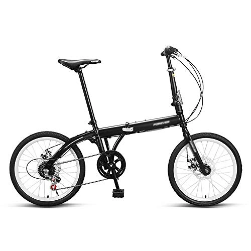 Bici pieghevoli : WEIFAN CAI-20 Volante Pieghevole in Alluminio Pieghevole City Foldaway Bike 6 velocit Shimano (Nero)