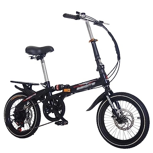 Bici pieghevoli : WOLWES Bicicletta pieghevole, bici pieghevole a 6 velocità Bicicletta da campeggio leggera in acciaio al carbonio leggera Altezza regolabile per adolescenti, adulti B, 20in