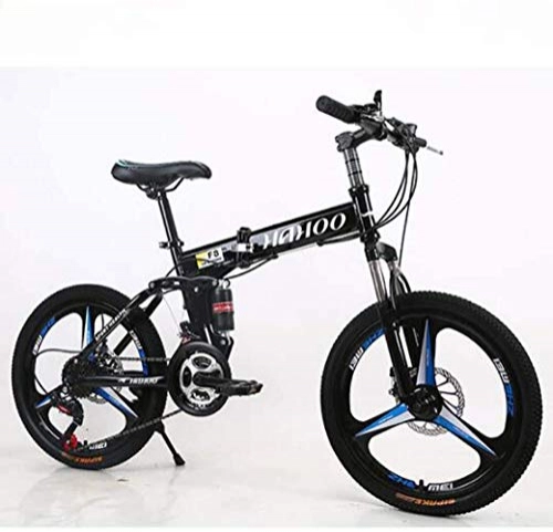 Bici pieghevoli : YANGHAO-Mountain bike per adulti- 20 "Biciclette pieghevoli in mountain bike, con 3 razze doppio disco freno a sospensione integrale antiscivolo, forchetta a sospensione YDLZZXC-09 ( Color : Blue )