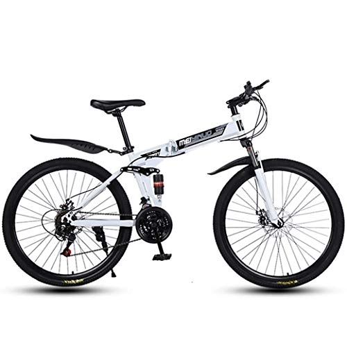 Bici pieghevoli : YANGHAO-Mountain bike per adulti- Bici da montagna a 24 velocità a 24 velocità per adulti, telaio a sospensione integrale leggero, forcella a sospensione, freno a disco YDLZZXC-09 ( Color : W 1 )
