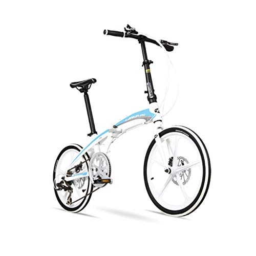 Bici pieghevoli : ZDZXCMW Pieghevole Biciclette da 20 Pollici in Lega di Alluminio Una Ruota Bicicletta Pieghevole per Gli Uomini e Le Donne Auto velocit della Bicicletta Esterna di Campeggio, White