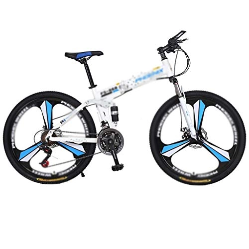Bici pieghevoli : Zxb-shop Bike Pieghevole Folding Bike, Portatile da 26 Pollici Ruote Portatile Carbike Bici Adulta Studenti Ultra-Light (Color : Blue, Dimensione : 21 Speed)