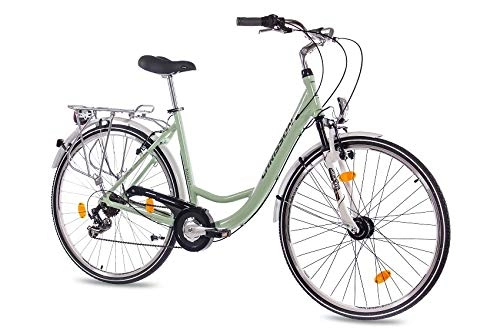 Biciclette da città : 71, 12 cm pollici LUXUS in alluminio per bicicletta CITY BIKE questa bici unisce CHRISSON RELAXIA 1, 0 con cambio SHIMANO a 6 colore verde menta