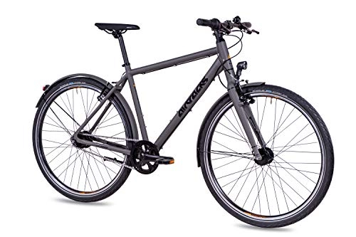 Biciclette da città : Airtracks UR.2840 - Bicicletta da città da uomo, 28 pollici, Shimano Nexus 7, grigio opaco, 52 cm (statura 165-175 cm)