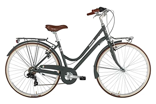 Biciclette da città : Alpina Bike Boneville, Bicicletta da Città Donna, Grigio Antracite, 28