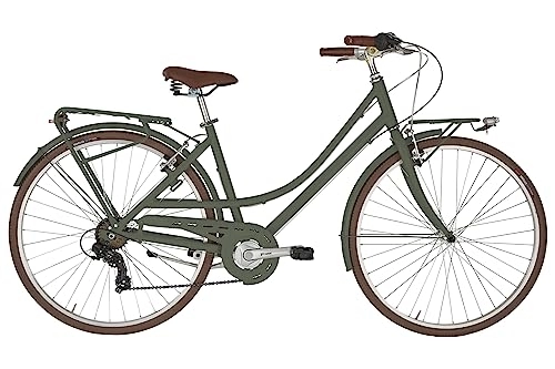 Biciclette da città : Alpina Bike City Bike Freetime Alpina da Uomo, 28", Cambio a 7V e Telaio in Alluminio 55 cm Verde Militare