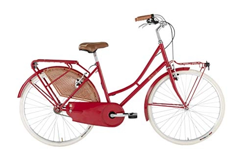 Biciclette da città : Alpina Bike Olanda, Bicicletta Donna, Rosso, Telaio 46 cm