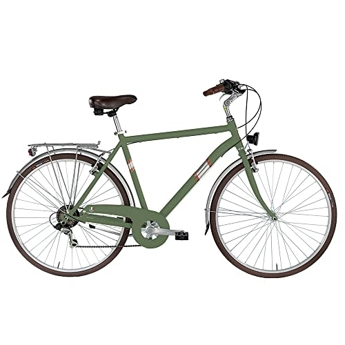 Biciclette da città : Alpina Bike Roxy, Bicicletta Trekking 6v Uomo, Verde Canna, 28" 500 mm