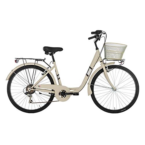 Biciclette da città : Alpina Bike Venere 6v, Bicicletta da Città Donna, Crema, 26