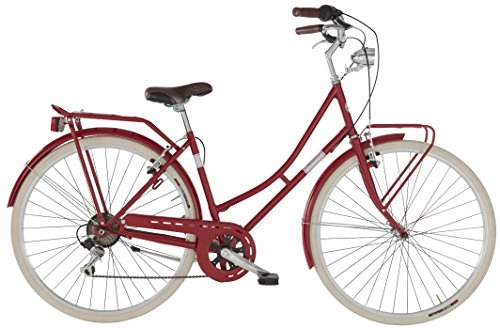 Biciclette da città : Alpina Bike Viaggio, Bicicletta da Città Donna, Rosso, 46 cm