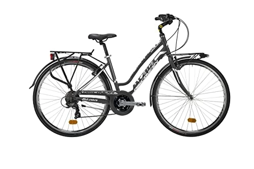 Biciclette da città : Atala Citybike da Donna Modello 2021 Discovery S, 21 velocità, colore antracite - bianco, Misura 44 (S)