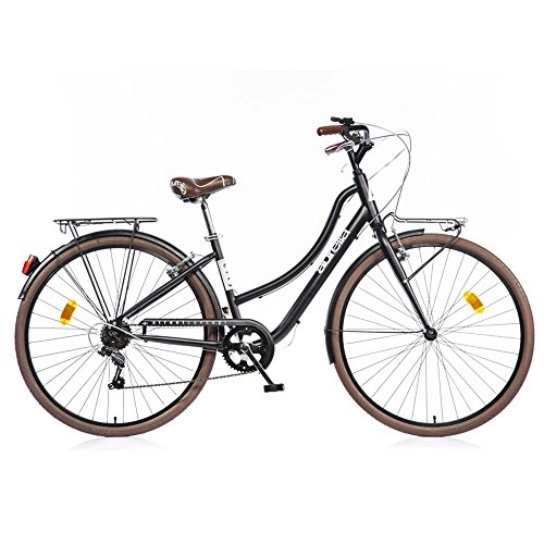 Biciclette da città : aurelia Donna, Bicicletta 28" 1028STD Street Bike Nero / Marrone, Multicolore