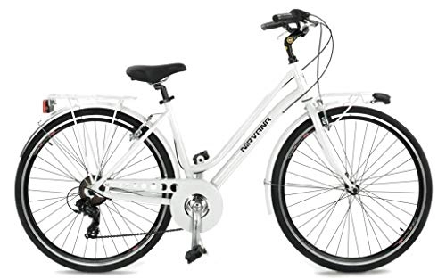 Biciclette da città : BICI BICICLETTA DONNA VELOMARCHE NIRVANA 28'' SHIMANO 6V BIANCA