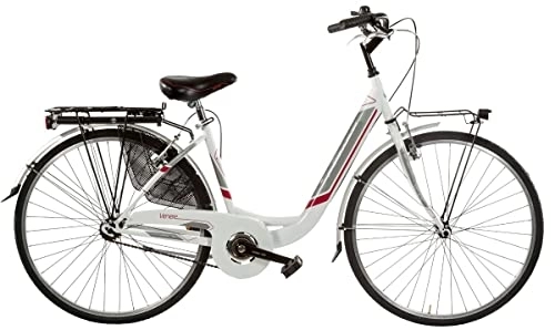 Biciclette da città : BICI MISURA 26 DONNA DA PASSEGGIO FEMMINILE TELAIO VENERE BICICLETTA CITY SENZA CAMBIO 1V MADE IN ITALY ART. VEN26X138SC (BIANCO ROSSO)