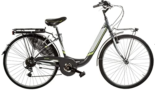 Biciclette da città : BICI MISURA 26 DONNA DA PASSEGGIO FEMMINILE VENERE BICICLETTA CITY CAMBIO SHIMANO 6V MADE IN ITALY ART. VEN26X175CC (TITANIO VERDE LIME)