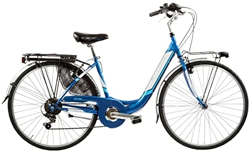 Biciclette da città : BICI MISURA 26 DONNA DA PASSEGGIO LUSSO FEMMINILE VENERE BICICLETTA CITY CAMBIO SHIMANO 6V MADE IN ITALY ART. VEN26X175CCL (BLU)