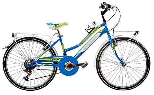 Biciclette da città : BICI MISURA 26 DONNA MTB CITY BIKE COMPLETA LINCY BICICLETTA RAGAZZA SHIMANO 6V MADE IN ITALY ART. LY26C6V (40 CM, AZZURO VERDE CHIARO)
