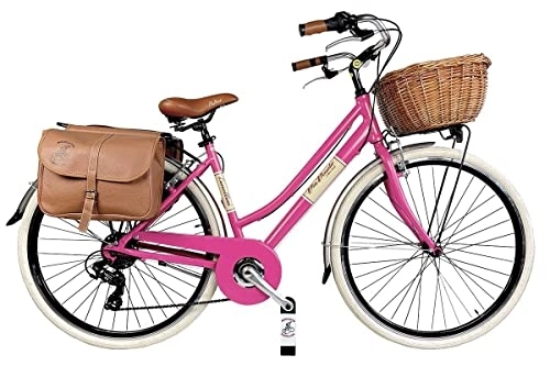 Biciclette da città : Bicicletta bici via veneto by canellini vintage retro alluminio donna citybike CTB Fucsia 46