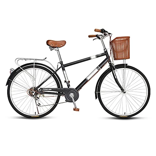 Biciclette da città : Bicicletta, bicicletta a velocità variabile, ruote a 7 velocità, ruote da 26 pollici, telaio in acciaio al carbonio a bassa portata, adatto per viaggiare al lavoro, adatto per le donne / A