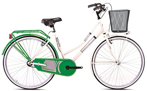 Biciclette da città : BICICLETTA MAGNUM mod OLANDA 26" (Crema / Verde)