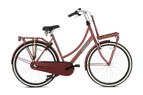 Biciclette da città : Bicicletta Popal Daily Dutch Basic+ 28 pollici 57 cm Donna 3G Freno a contropedale Rosso