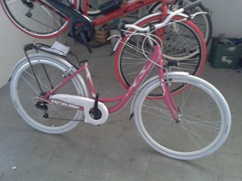 Biciclette da città : Cicli Ferrareis city bike 28 donna alluminio 6v fucsia e bianca PERSONALIZZABILE