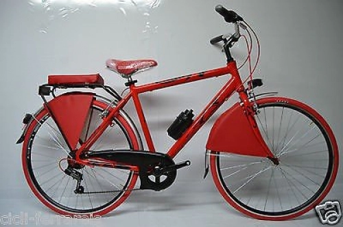 Biciclette da città : Cicli Ferrareis City bike uomo 28 alluminio uomo 6v rossa nera personalizzabile