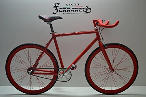 Biciclette da città : Cicli Ferrareis Fixed Bike Single Speed Bici Scatto Fisso Nexus 3v Rossa Personalizzabile