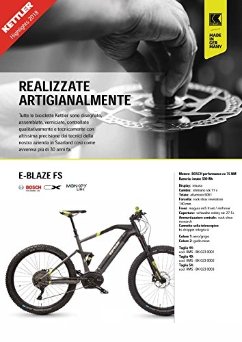 Biciclette da città : Cicli Ferrareis KETTLER MTB 27.5 E-Bike Full SOSPENSION KETTLER E-Blaze FS