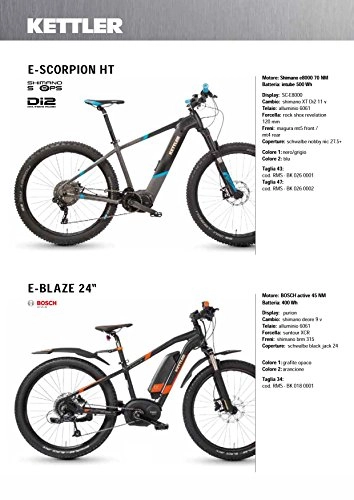 Biciclette da città : Cicli Ferrareis KETTLER MTB 27.5 E-Bike KETTLER E-Scorpion HT
