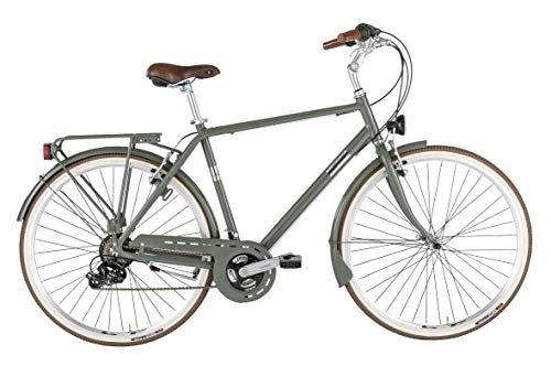 Biciclette da città : City bike FREETIME Alpina da uomo, 28", cambio a 7V e telaio in alluminio 55 cm Verde Militare