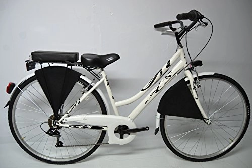 Biciclette da città : City Bike Trekking Olanda City Bike Passeggio 28 Donna 6v Bianca Nera Grigia Personalizzabile