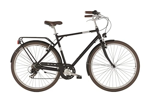 Biciclette da città : City bike VELVET Alpina da uomo, cambio a 7 velocità, 28" e telaio in alluminio 55 cm Nero