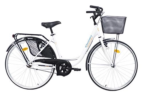 Biciclette da città : Discovery Bicicletta Donna Monovelocità Colore Bianco, Bici Olanda 26', 26
