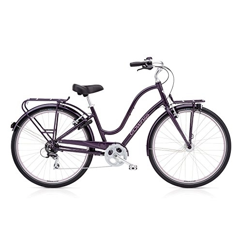Biciclette da città : Electra Townie Commute 8D EQ Damen Fahrrad 28 Zoll Beach Cruiser Rad Beleuchtung, 54427, Design Lila - Aubergine