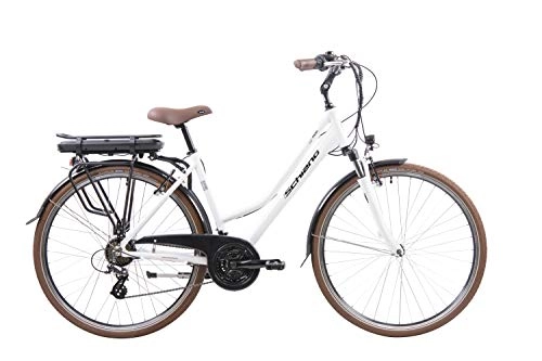 Biciclette da città : F.lli Schiano E-Ride Bicicletta Elettrica da Città, Donna, Bianca, 28